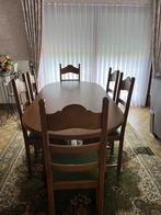 Table à manger, 6 chaises, Maison & Meubles, Comme neuf, 100 à 150 cm, Chêne, Ovale