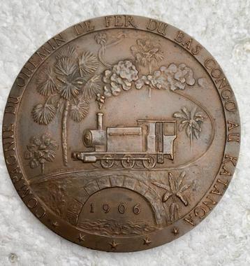 Medaille, penning Chemin de Fer, Congo, Katanga 1906-1956 beschikbaar voor biedingen