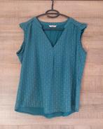 Blouse bleue manches courtes à col V (38/40) - Camaïeu, Ophalen of Verzenden, Zo goed als nieuw, Blauw
