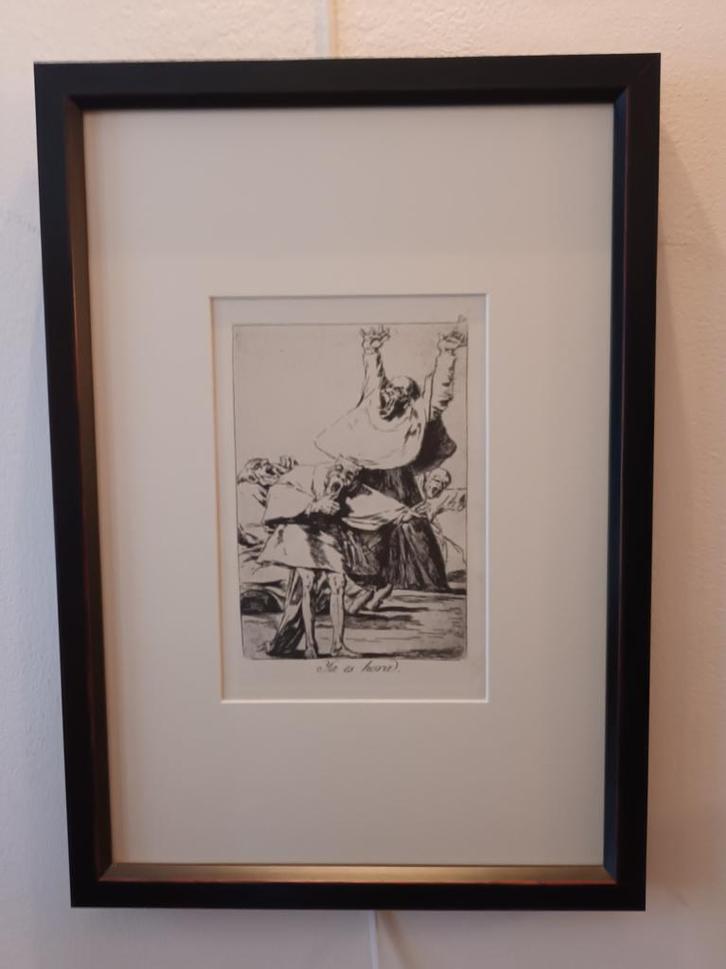 Gravure encadrée Francisco de Goya/ tout à - 50%, Antiquités & Art, Art | Eaux-fortes & Gravures, Enlèvement