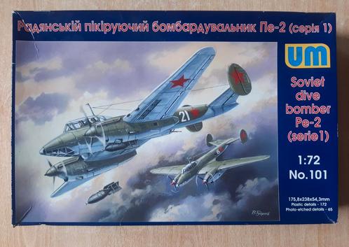 Unimodels Pe-2 Sovjet-duikbommenwerper (serie 1) 1/72, Hobby en Vrije tijd, Modelbouw | Vliegtuigen en Helikopters, Zo goed als nieuw
