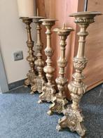 Kandelaars messing koper 5 stuks 55 cm tot 62 cm, Ophalen, Koper of Brons