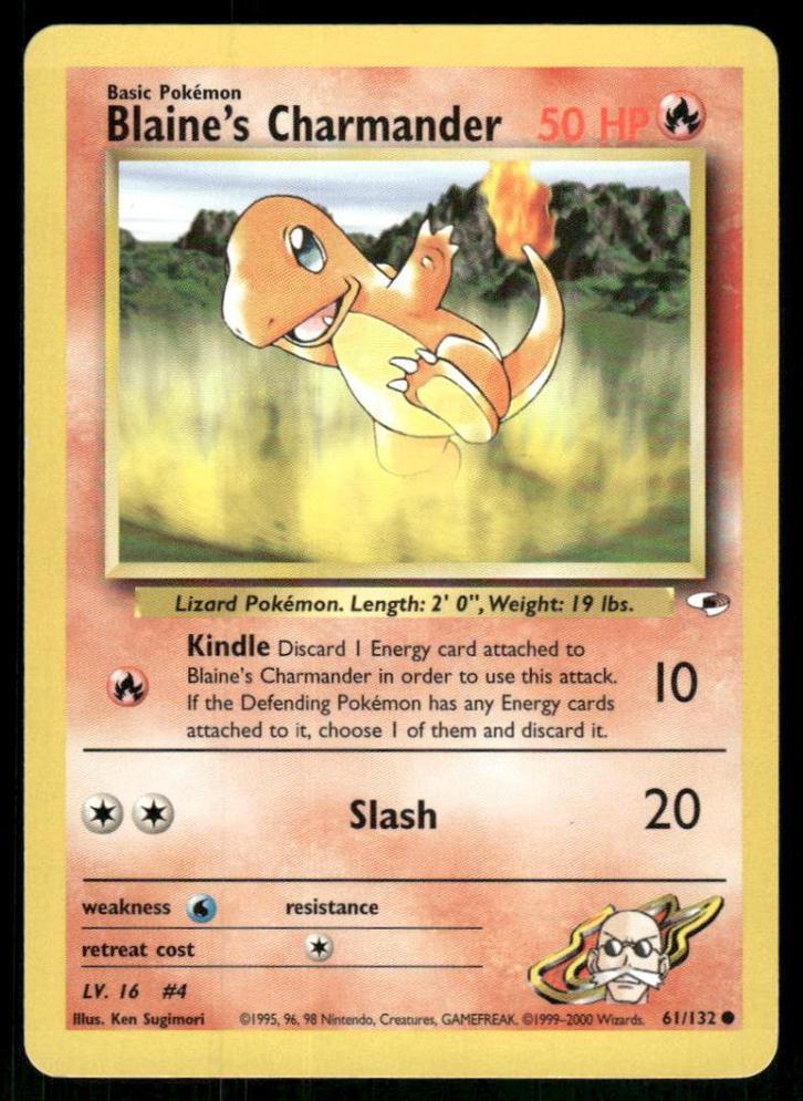 Blaine's Charmander 61/132 - Gym Heroes (NM), Hobby en Vrije tijd, Verzamelkaartspellen | Pokémon, Gebruikt, Verzenden