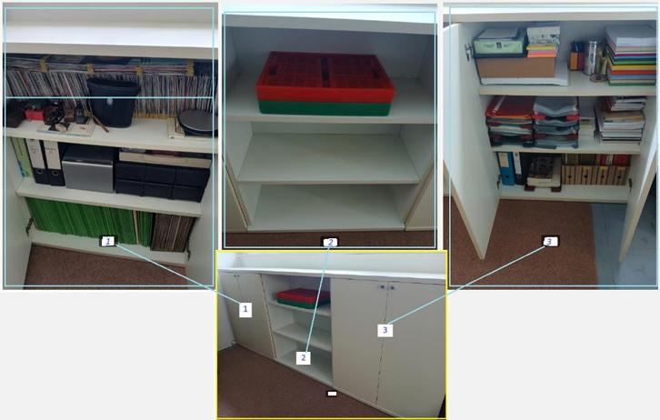 Te koop: witte studenten bureau met stoel, lade en 3 kasten, Huis en Inrichting, Kasten | Dressoirs, Zo goed als nieuw, Met lade(s)