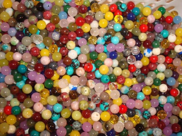 SALE 100 kralen 8 mm. halfedelsteen multicolour, Hobby en Vrije tijd, Kralen en Sieraden maken, Nieuw, Kraal, Verzenden