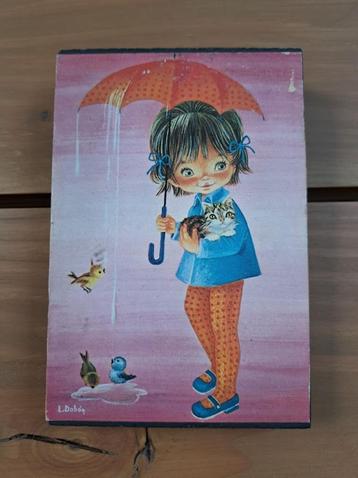 Vintage prent L Dobon meisje, Antiek en Kunst, Ophalen