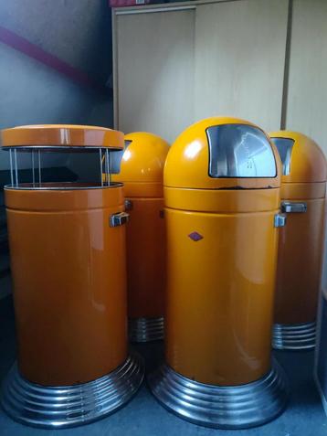 Wesco XXL 120l 120 liter prullenbak en rookpaal knal oranje beschikbaar voor biedingen