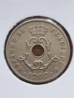 25 centiem leopold 2 type Michaux  1909/ 08 frans zeldzaam, Timbres & Monnaies, Enlèvement ou Envoi