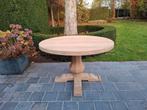 Volledig massief eiken ronde eettafel. Geluchtgomd., Huis en Inrichting, Ophalen of Verzenden, Zo goed als nieuw