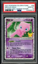 Mew ex Holo PSA 10 - 88/92 - Sword & Shield - Celebrations, Ophalen of Verzenden, Zo goed als nieuw, Losse kaart, Foil