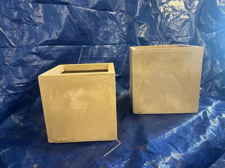 Clayfibre plantenbak 25x25x25, Tuin en Terras, Bloembakken en Plantenbakken, Nieuw, Steen, Binnen, Balkon, Tuin, Minder dan 30 cm