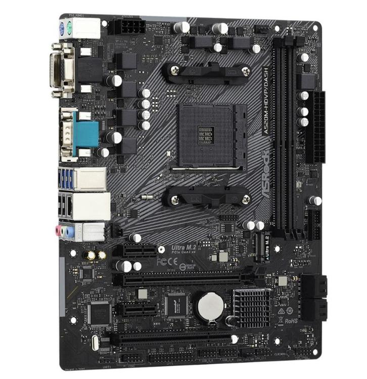 ASRock A520M-HDVP/DASH Micro-ATX AMD AM4, Computers en Software, Moederborden, Zo goed als nieuw, AMD, DDR4, Ophalen of Verzenden