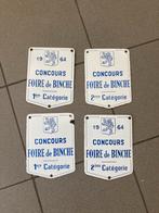 4 verschillende oude emaille Binche, Ophalen of Verzenden