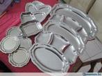 Plateaux (15) en inox, Maison & Meubles, Accessoires pour la Maison | Plateaux, Enlèvement, Utilisé, Ovale, Métal