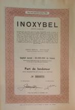 Inoxybel - Stavelot - part de fondateur -  1968, Ophalen of Verzenden, 1950 tot 1970, Aandeel
