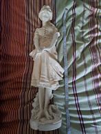 Groot mooi lieflijk wit antiek  beeld van dame.75 cm hoog, Antiek en Kunst, Ophalen