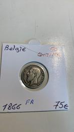 België 50 centimes 1866 FR zilver, Postzegels en Munten, Munten | België, Ophalen of Verzenden, Zilver