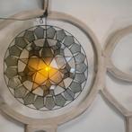 Vintage ronde capiz shell hanglamp / wandlamp, Antiek en Kunst, Ophalen of Verzenden