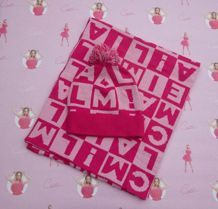 Muts en sjaal roze Camille verzamelitem - Nieuw, Kinderen en Baby's, Kinderkleding | Mutsen, Sjaals en Handschoenen, Nieuw, Setje