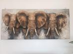 Schilderij olifanten, Maison & Meubles, Accessoires pour la Maison | Peintures, Dessins & Photos, Comme neuf, Peinture, 75 cm ou plus