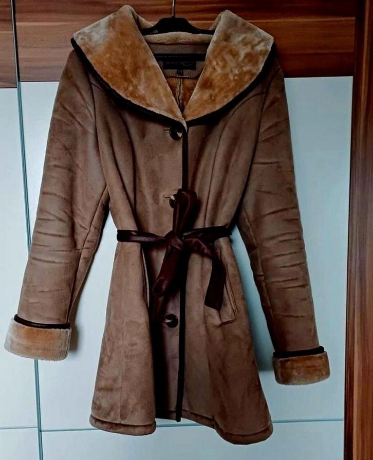 Warme en zachte winterjas, Kleding | Dames, Jassen | Winter, Gedragen, Maat 42/44 (L), Bruin, Ophalen of Verzenden