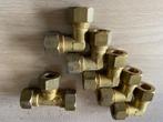 Raccords En Laiton 15mm 5coudes et 1t neuf, Ophalen