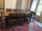 Massief eiken tafel en 8 stoelen, Huis en Inrichting, Complete eetkamers, Ophalen, Zo goed als nieuw