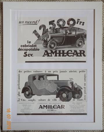 ANCIENNES PUBLICITES POUR AUTOMOBILES FRANCAISES beschikbaar voor biedingen