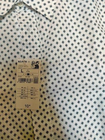 Hemden wit en lichtgroen  korte mouwen mt L KIABI, Kleding | Heren, Overhemden, Wit, Nieuw, Kiabi, Ophalen of Verzenden