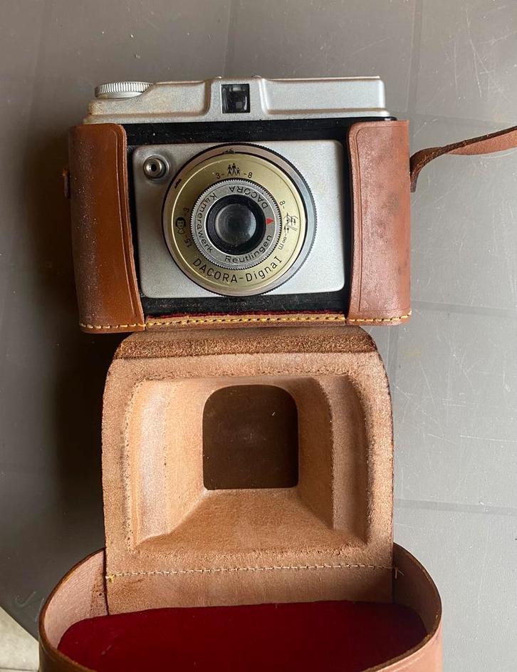 Vintage Dacora Dignar camera met leren hoes, Audio, Tv en Foto, Fotocamera's Analoog, Gebruikt, Overige Merken, Ophalen