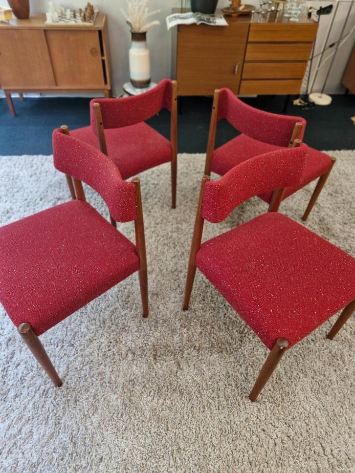 Vintage design eetkamerstoelen (4) Bovenkamp, Huis en Inrichting, Stoelen, Gebruikt, Vier, Ophalen