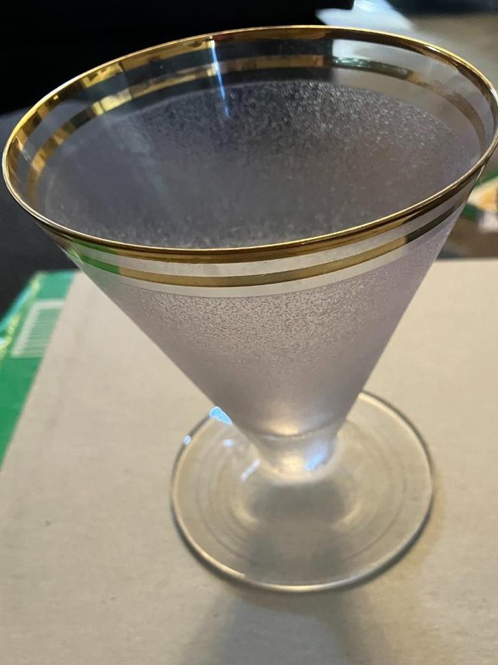 6 vintage cocktail glazen in Bohemia-stijl, Verzamelen, Glas en Drinkglazen, Ophalen