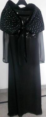 Prachtige ZWARTE JURK + cape Maat: 36 + Andere modellen, Kleding | Dames, Jurken, Ophalen of Verzenden, Zo goed als nieuw, Maat 36 (S)