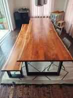 Boomstamtafel 3m + bank, Huis en Inrichting, Ophalen, Zo goed als nieuw