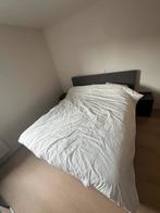 2 persoons boxpring 210x180 grijsblauw, Huis en Inrichting, Ophalen, Zo goed als nieuw