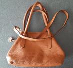 Te koop: Mooie bruine lederen handtas van "Crinkles", Ophalen, Zo goed als nieuw, Bruin, Handtas