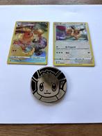 Pokémon set van 2 met gratis munt, Ophalen, Zo goed als nieuw, Meerdere kaarten, Foil