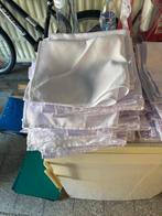 Lot de 190 serviettes tissu polyester blanc 46x46 cm, Hobby en Vrije tijd, Stoffen en Lappen, Ophalen, Wit, Nieuw, 30 tot 120 cm
