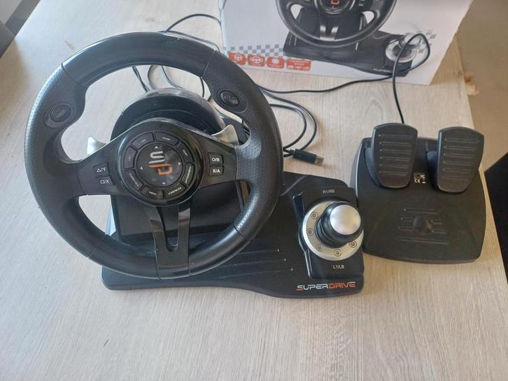 Gaming stuur + pedalen Superdrive GS500, Games en Spelcomputers, Spelcomputers | Sony Consoles | Accessoires, Zo goed als nieuw