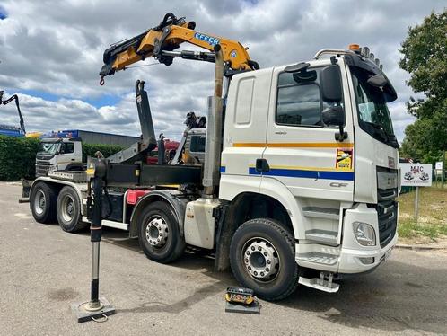DAF CF 480 8x4 HOOKLIFT + CRANE (19m!) EFFER 205 / 6S + WINC, Auto's, Vrachtwagens, Bedrijf, ABS, Achteruitrijcamera, Elektrische buitenspiegels