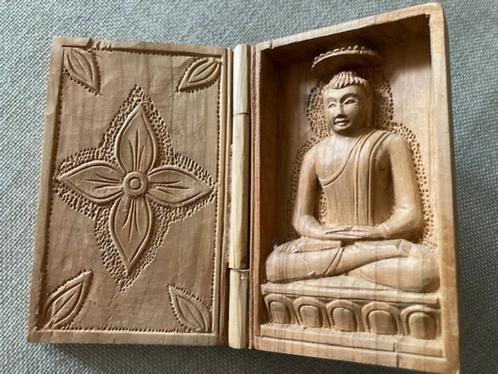 Myanmar - Boeddha - houtsnijwerk - miniatuur boekjes, Antiek en Kunst, Kunst | Niet-Westerse kunst, Ophalen