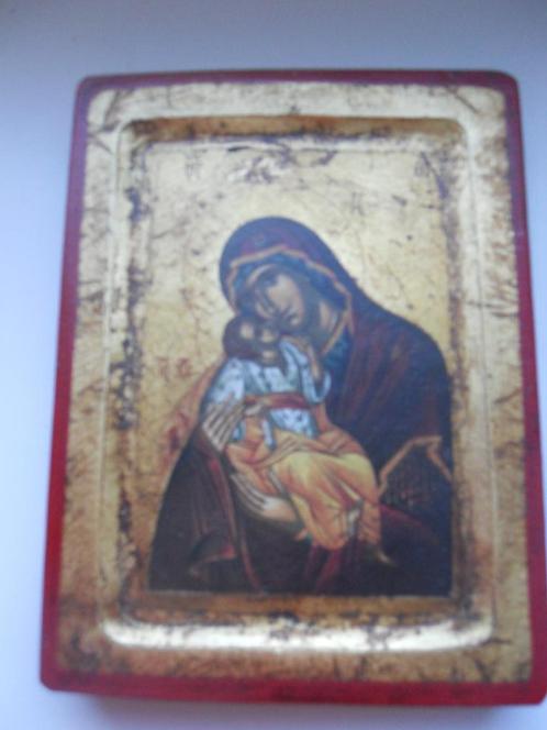 Icoon Maria, jezus, Antiek en Kunst, Antiek | Religieuze voorwerpen, Ophalen