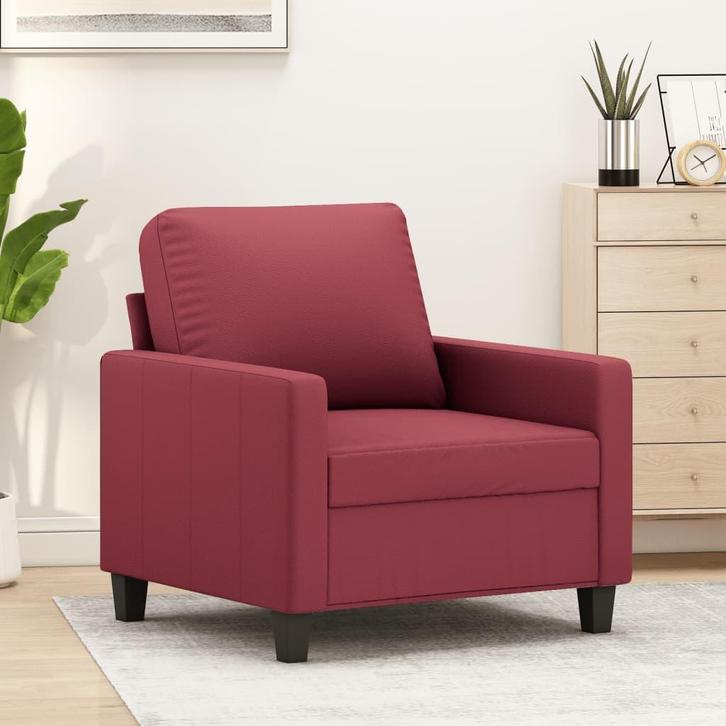 Fauteuil 60 cm kunstleer wijnrood, Huis en Inrichting, Zitzakken, Nieuw, Verzenden