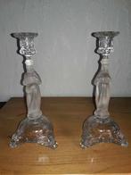 Glazen antieken kandelaars, Antiek en Kunst, Curiosa en Brocante, Ophalen