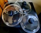 Glazen deksels voor op pan of pot / 2# afmetingen tegen spat, Huis en Inrichting, Glas of Glazen, Ophalen of Verzenden, Effen