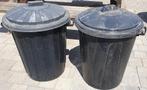 2 zwarte plastiek tonnen, Ophalen, Gebruikt