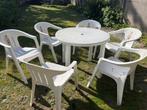 Tuinstoelen + tuintafel, Ophalen, Gebruikt, Plastic
