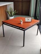 Minimalistische midcentury salontafel, Gebruikt, Vierkant, Ophalen of Verzenden, Metaal