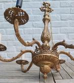 Oude Art Nouveau Vintage 6 arms kroonluchter op te knappen., Ophalen of Verzenden, Gebruikt, Metaal