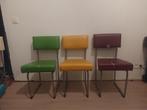6 design eetkamerstoelen, Huis en Inrichting, Stoelen, Ophalen, Gebruikt, Overige kleuren, Leer